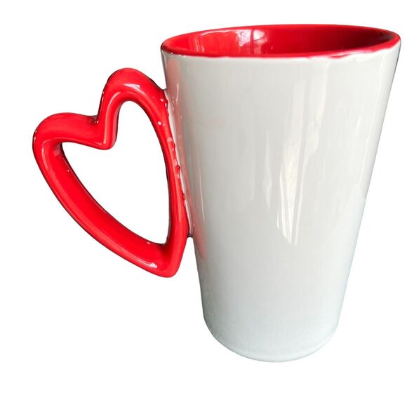 Large Teacher Coffee Mug Student Gift 16 Oz Heart Handle Coco Red Valentine - Picture 3 of 8